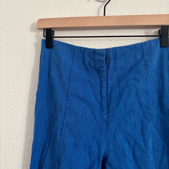Diane Von Furstenberg Women's Size 2 Blue Linen Blend Pants - Picture 4 of 5